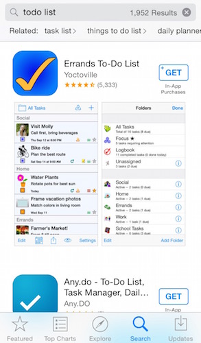 App Store Search Result