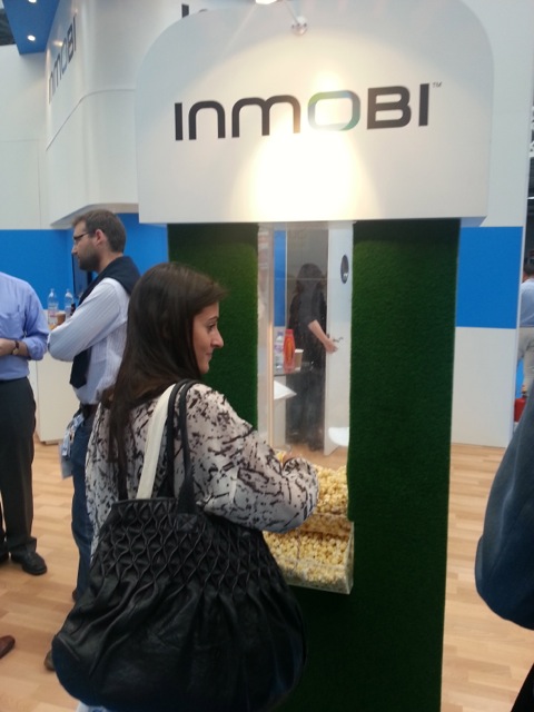 An AD:TECH delegate sampling the InMobi popcorn.
